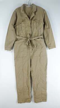 Alex Mill Jumpsuit Women L Expedition Washed Twill Khaki Neutral Utility Cropped